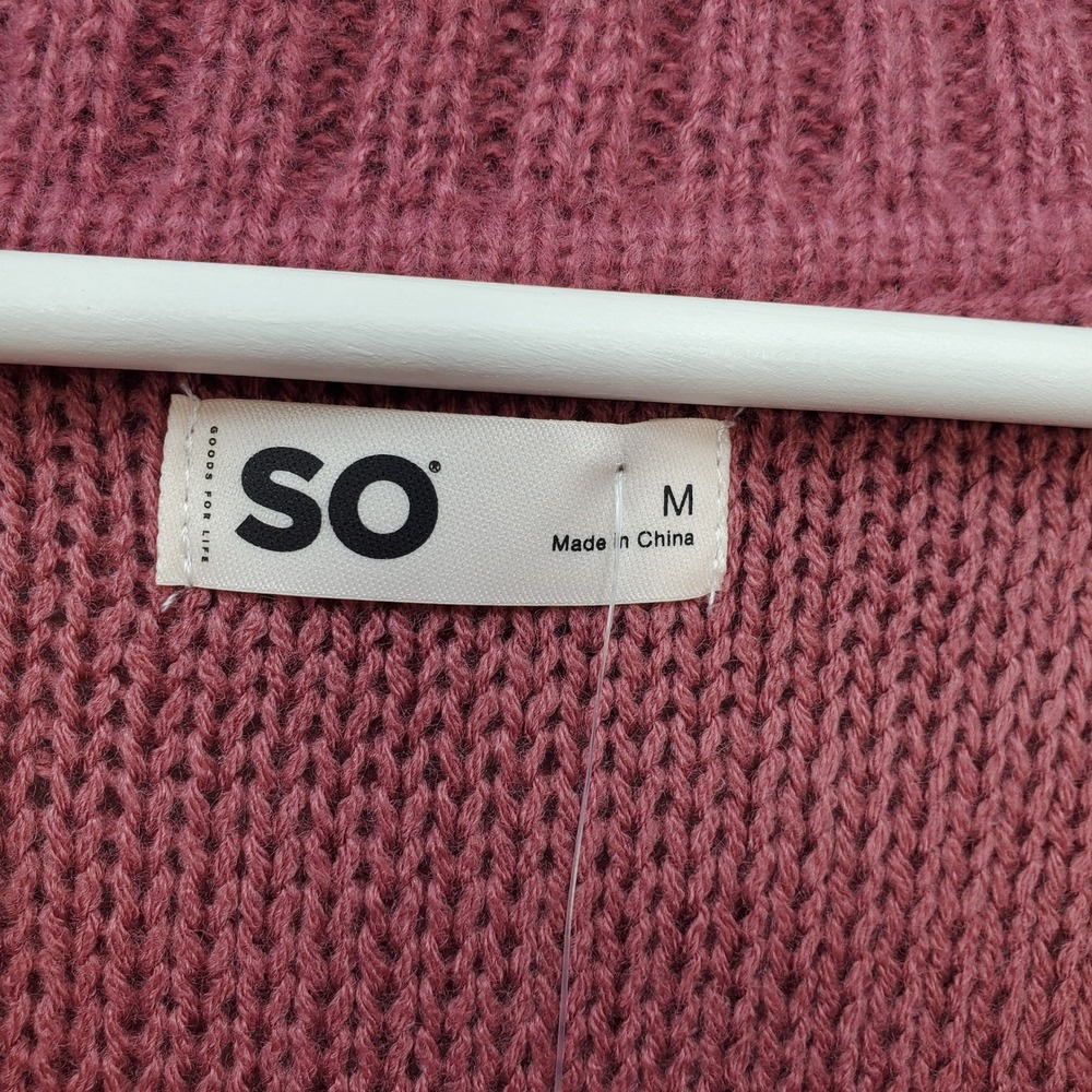 SO Goods for Life Bardot Sweater Womens Medium Dusty Mauve Acrylic Ribbed Cuffs - Picture 4 of 10